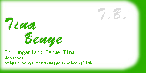 tina benye business card